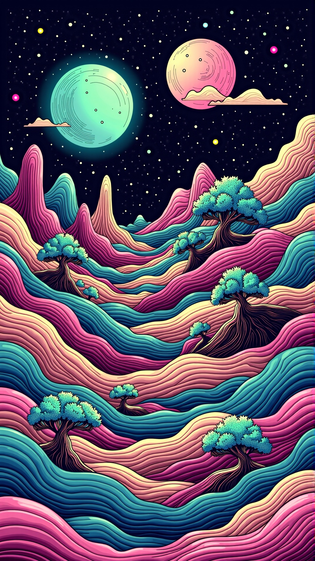 lineart,  colorful,  Surrealism on Tensor.Art
