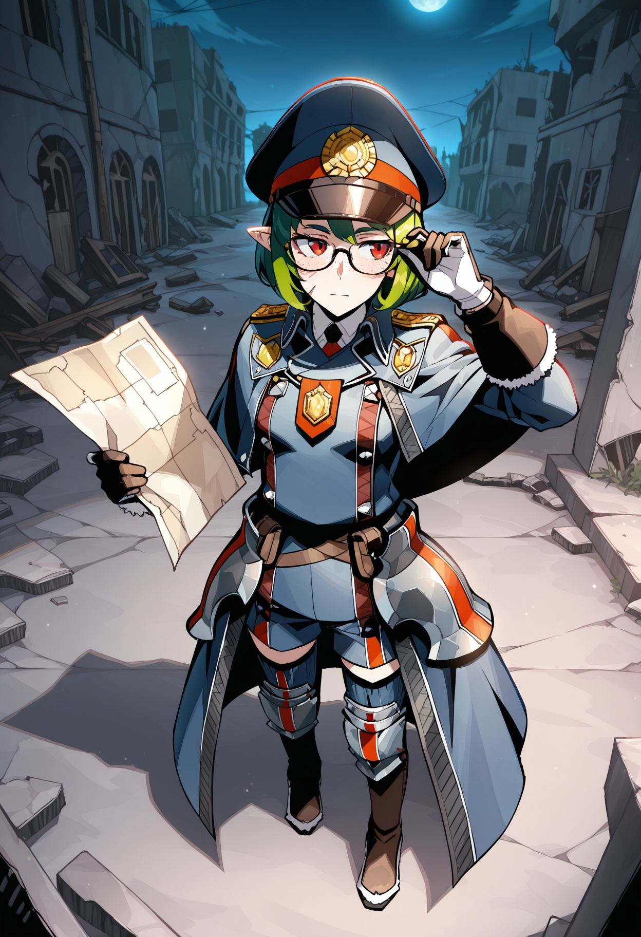 solo,  1girl,  green hair on Tensor.Art