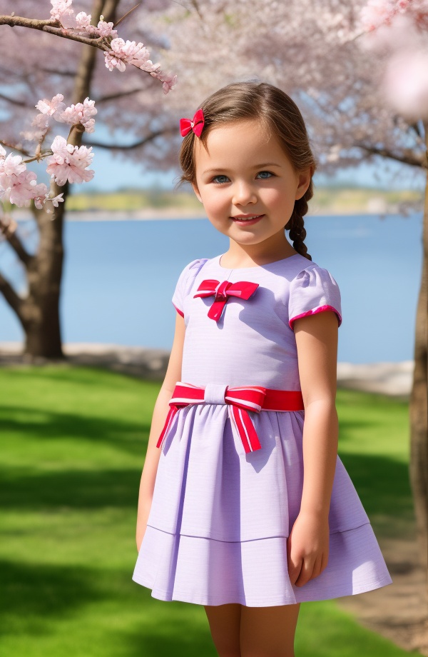 photo of a toddler girl 5 year-old,  standing,  (((upper body shot))) on Tensor.Art
