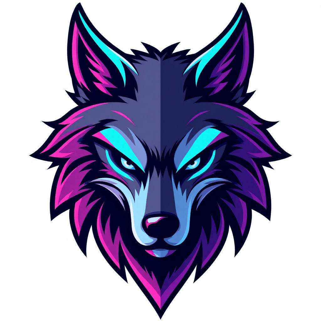 esports,  logo of cyborg wolf,  vaporwave colors on Tensor.Art