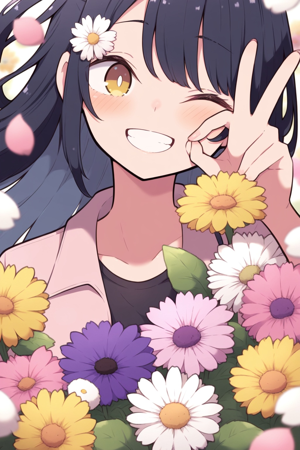 1girl,  solo,  one eye closed on Tensor.Art