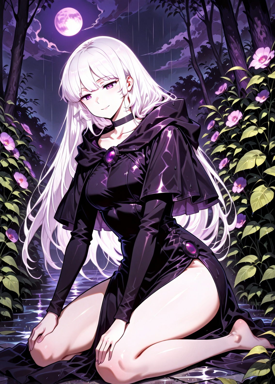 1 girl,  solo,  purple eyes on Tensor.Art