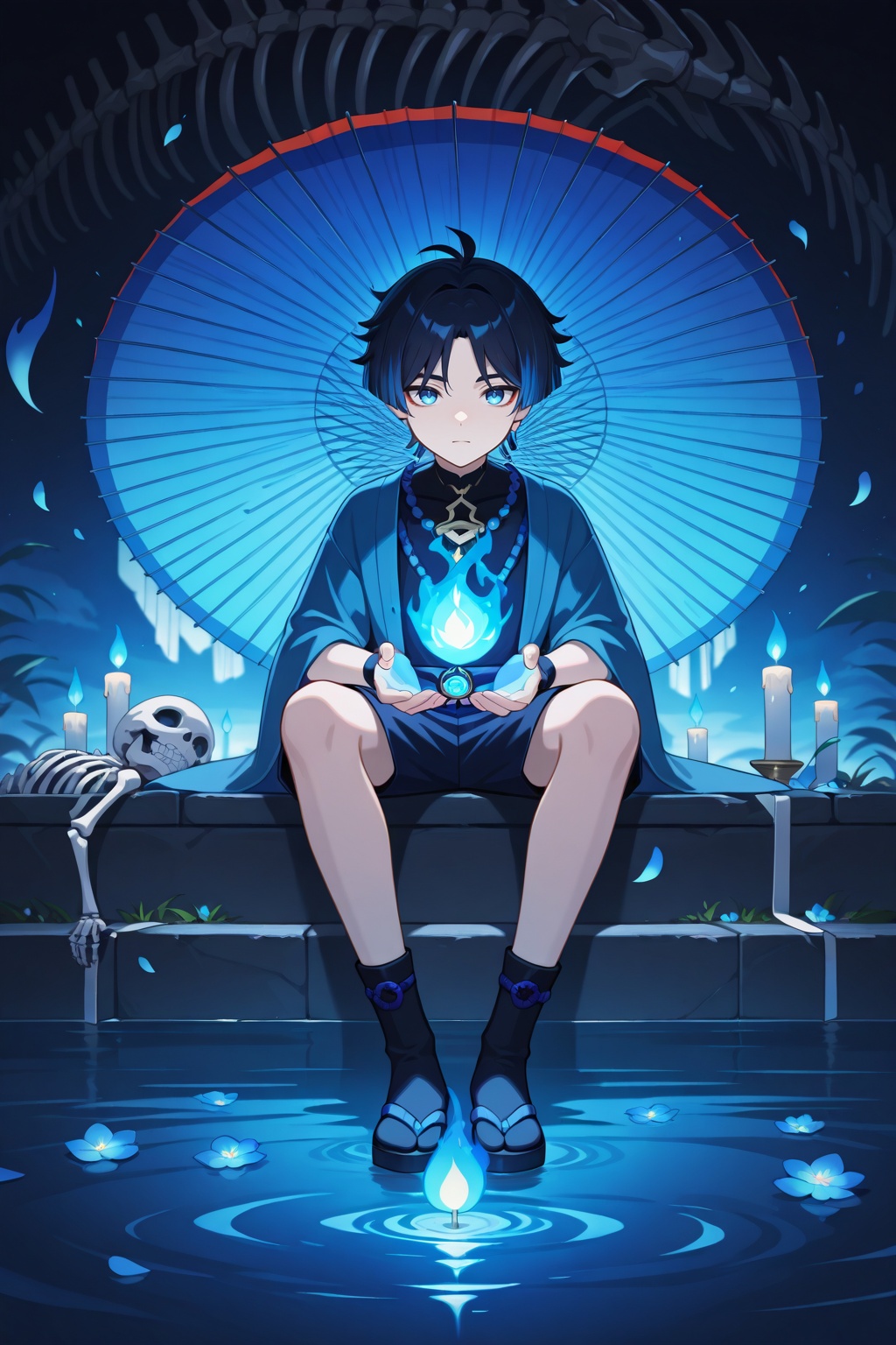 1boy,  black_hair,  blue_eyes on Tensor.Art