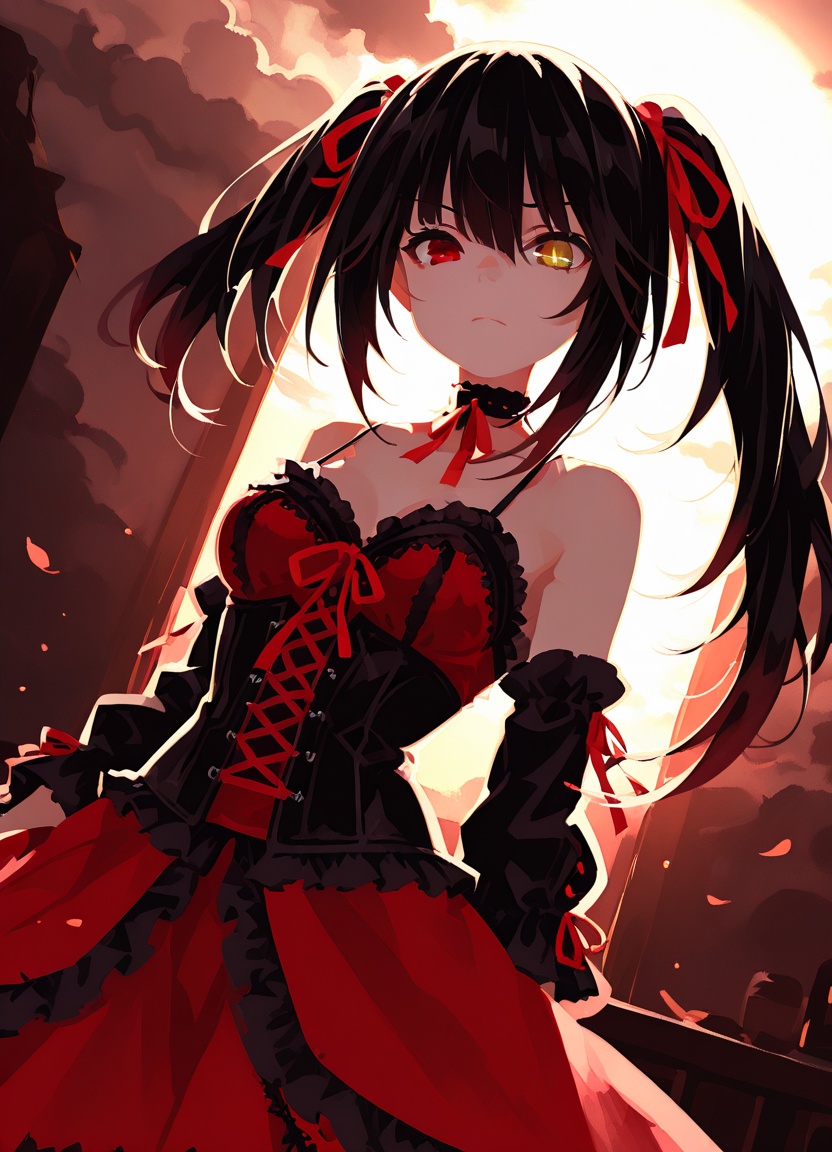 1girl,  serious expression,  tokisaki kurumi on Tensor.Art