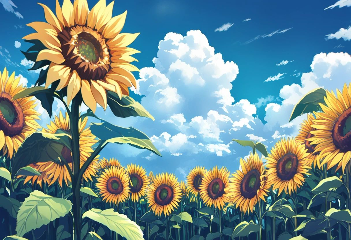no humans,  scenery,  sunflower on Tensor.Art