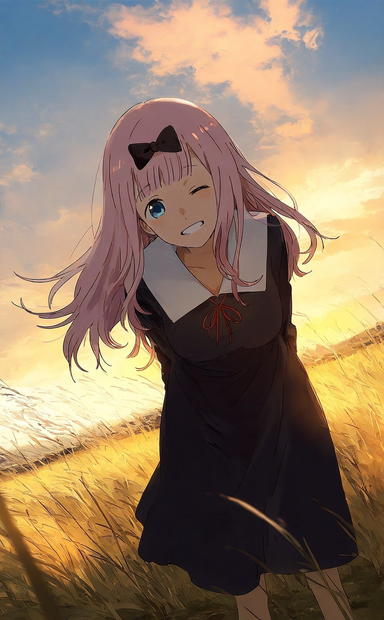 fujiwara chika,  1girl,  leaning forward on Tensor.Art
