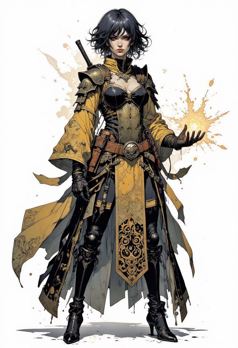Epic,  detailed digital character rendering of a tall female battlemage. ,  middle-aged with on Tensor.Art