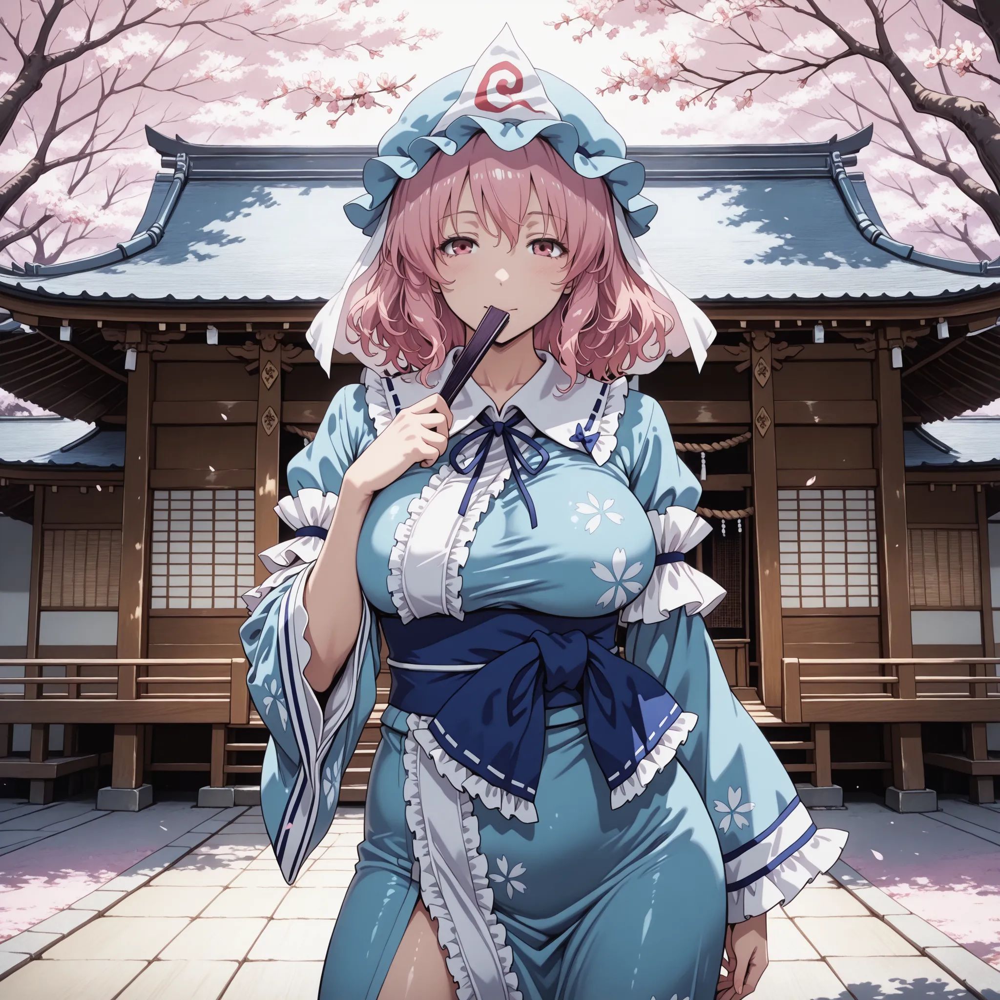 1girl,  mature female,  saigyouji yuyuko on Tensor.Art