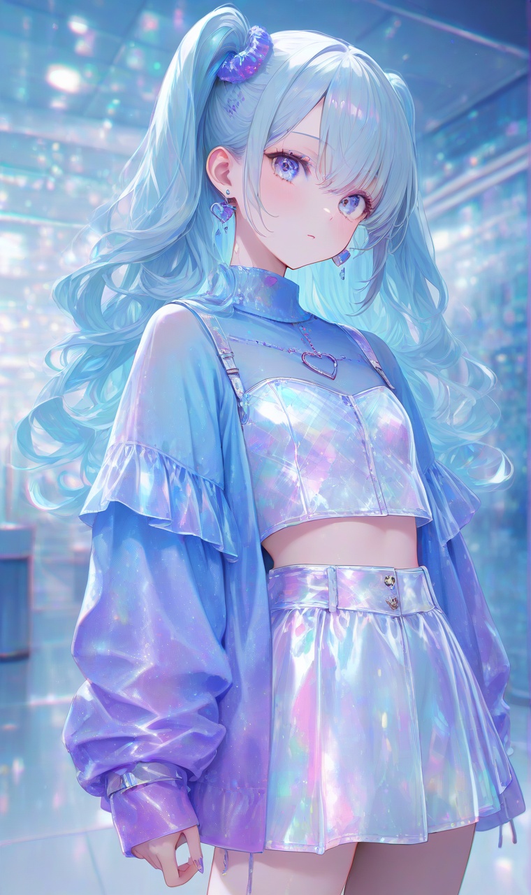 transparent color PVC clothing,  transparent color vinyl clothing,  prismatic on Tensor.Art