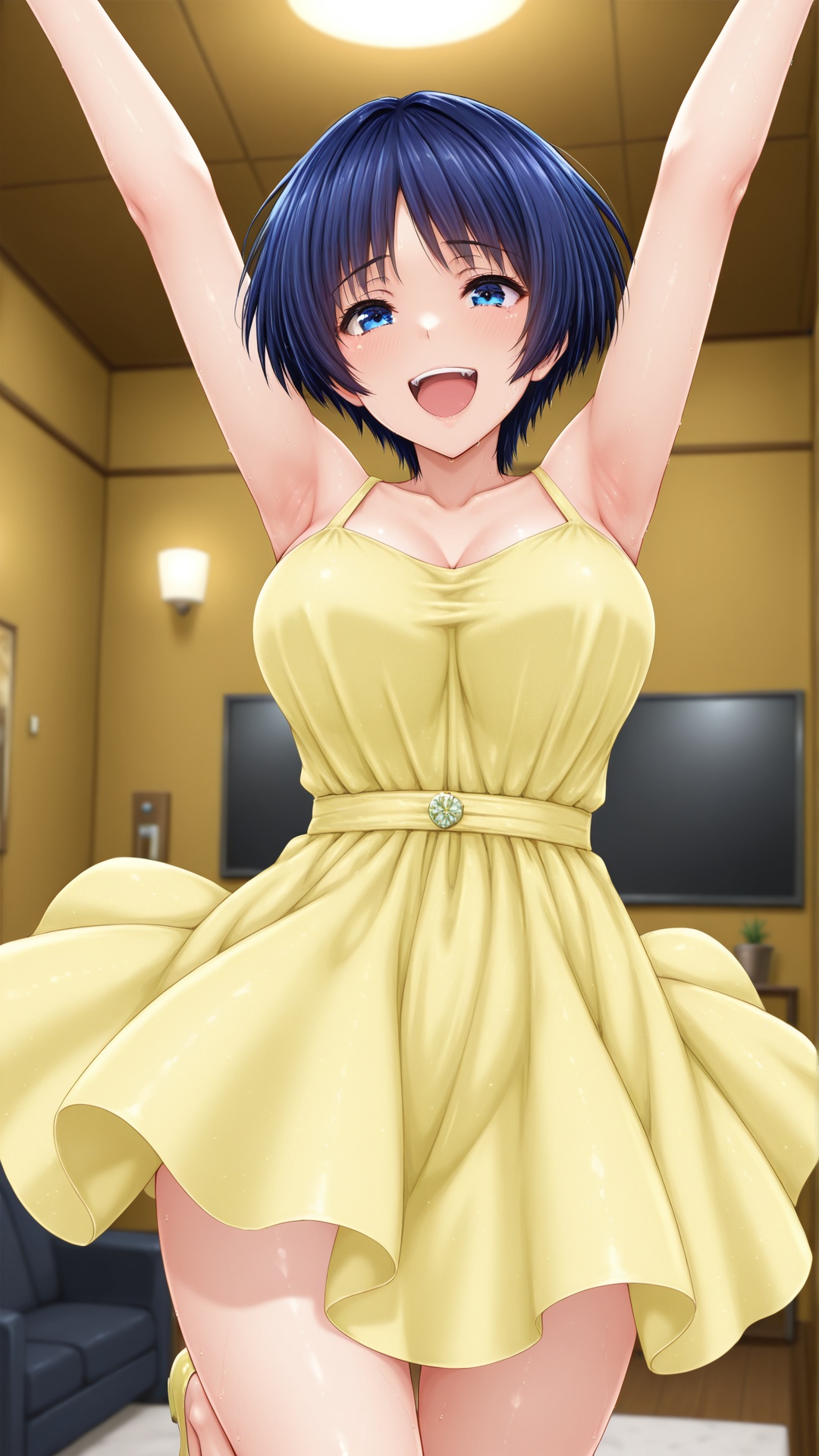portrait,  laughing,  arms up on Tensor.Art