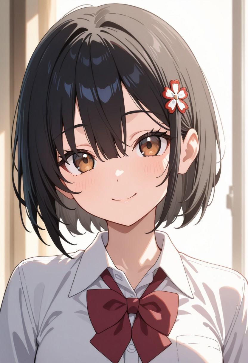 1girl,  brown eyes,  black hair on Tensor.Art