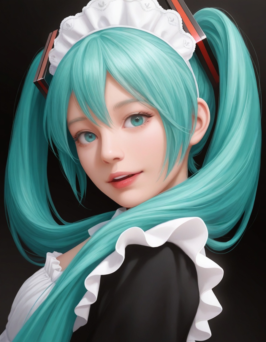 1girl,  realistic,  hatsune miku on Tensor.Art
