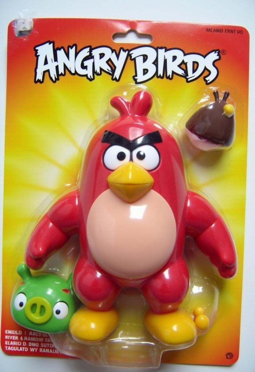The image is a photograph of a packaged action figure of Red Angry Bird. on Tensor.Art