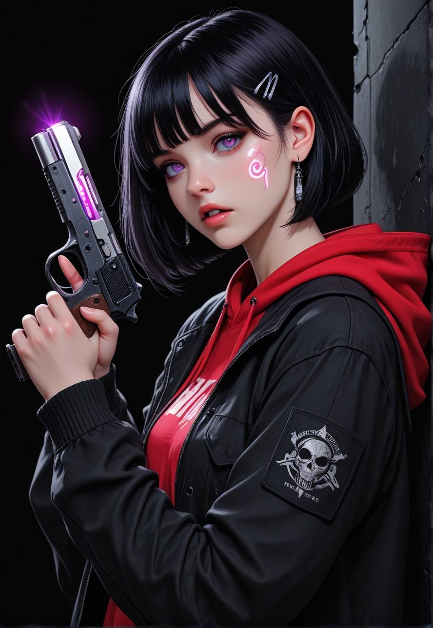 1girl,  solo,  weapon on Tensor.Art
