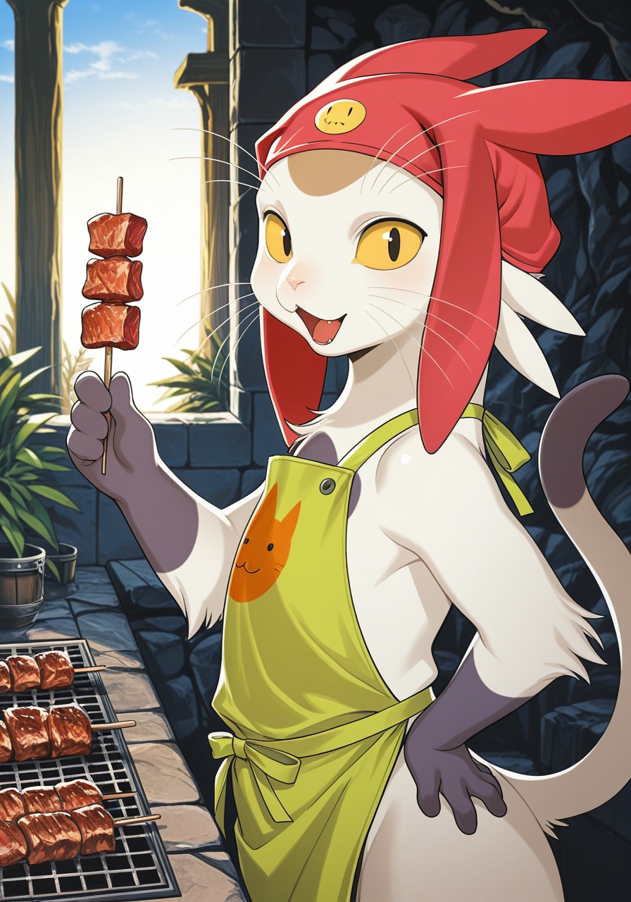 no human,  anthro,  (meow \(space dandy\):1.25) on Tensor.Art
