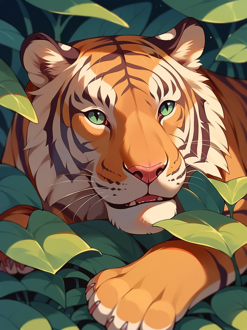 gr33n,  solo,  tiger on Tensor.Art