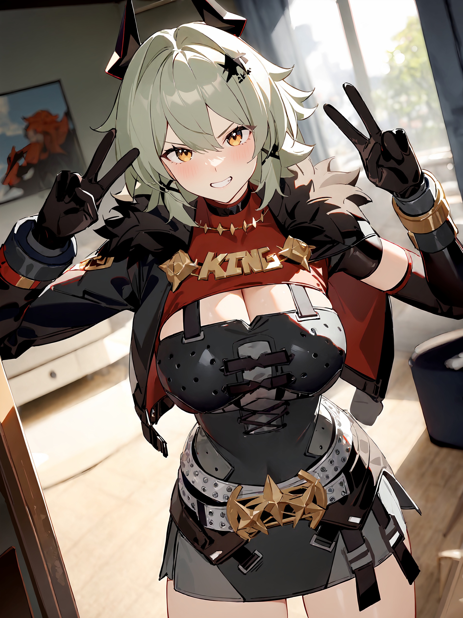 1girl,  caesar king \(zenless zone zero\),  horns on Tensor.Art