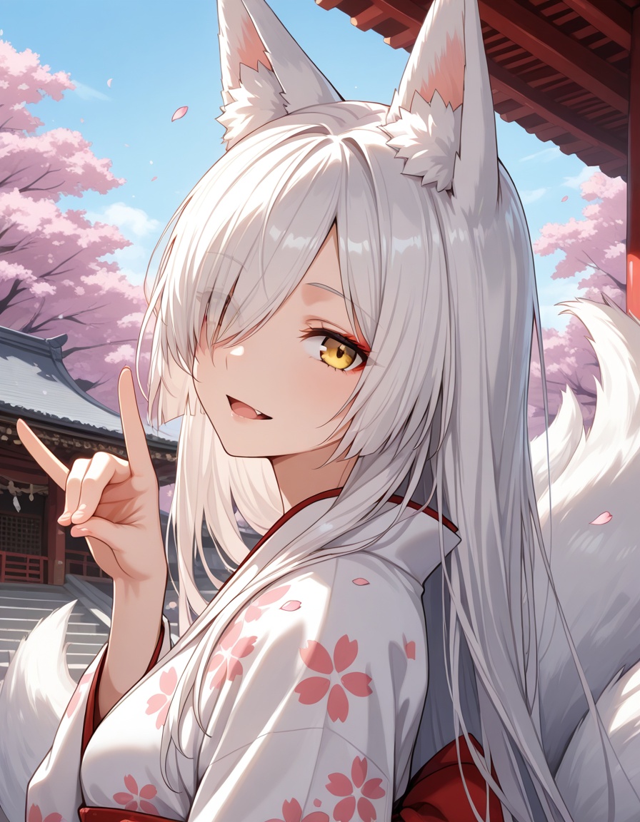 1girl,  fox tail,  sky on Tensor.Art