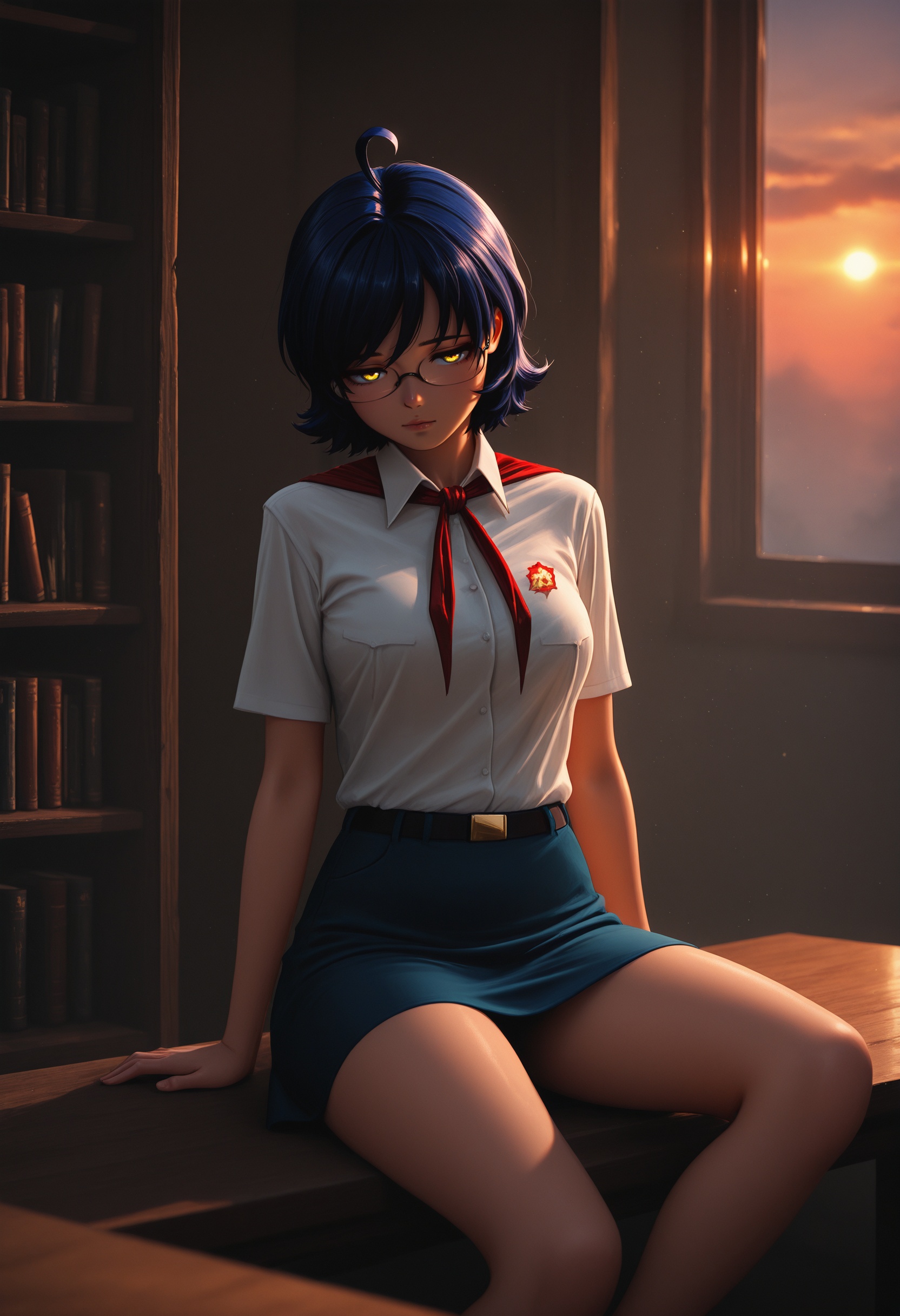 blue hour shot of best quality,  masterpiece,  1girl on Tensor.Art