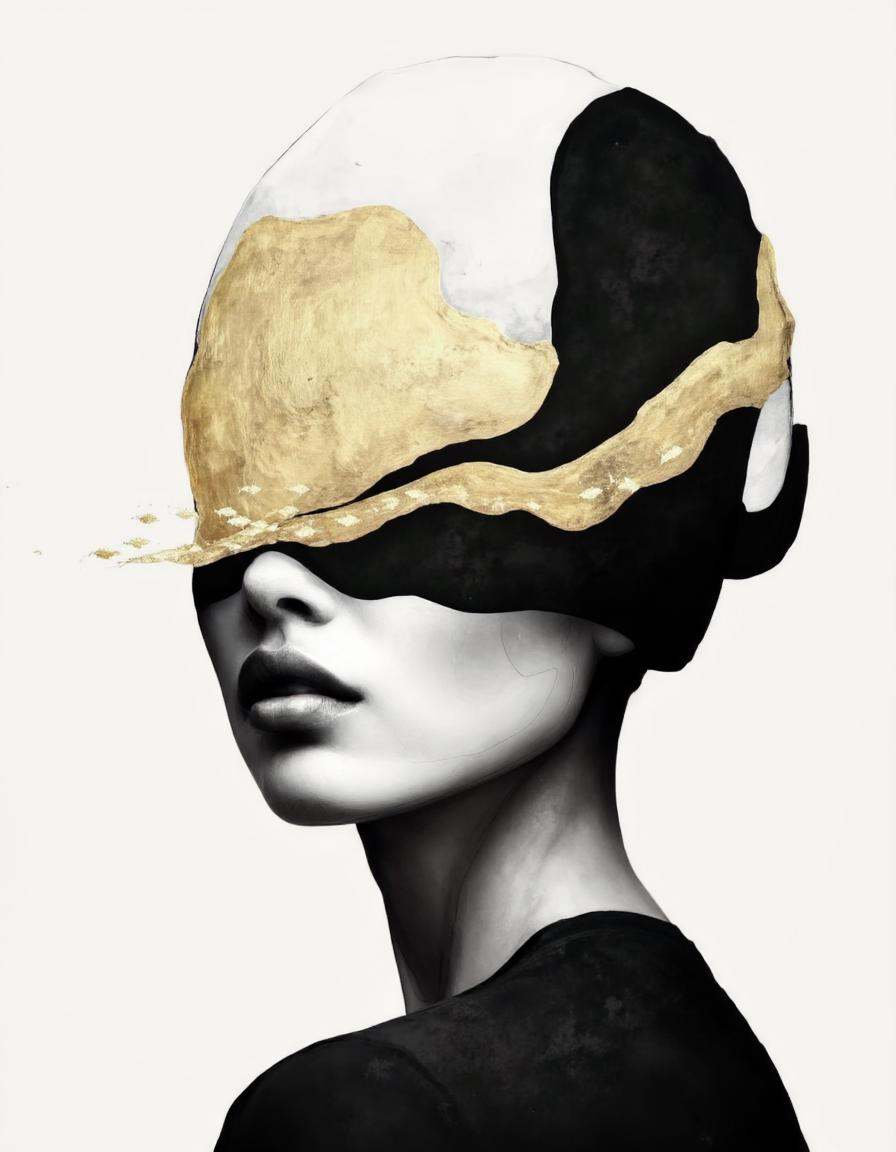 Chris Luha Art. The image is a digital artwork featuring a stylized portrait of a woman's face. The woman's face is depict...