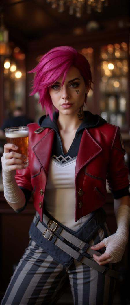 vi,  a woman,  red jacket on Tensor.Art