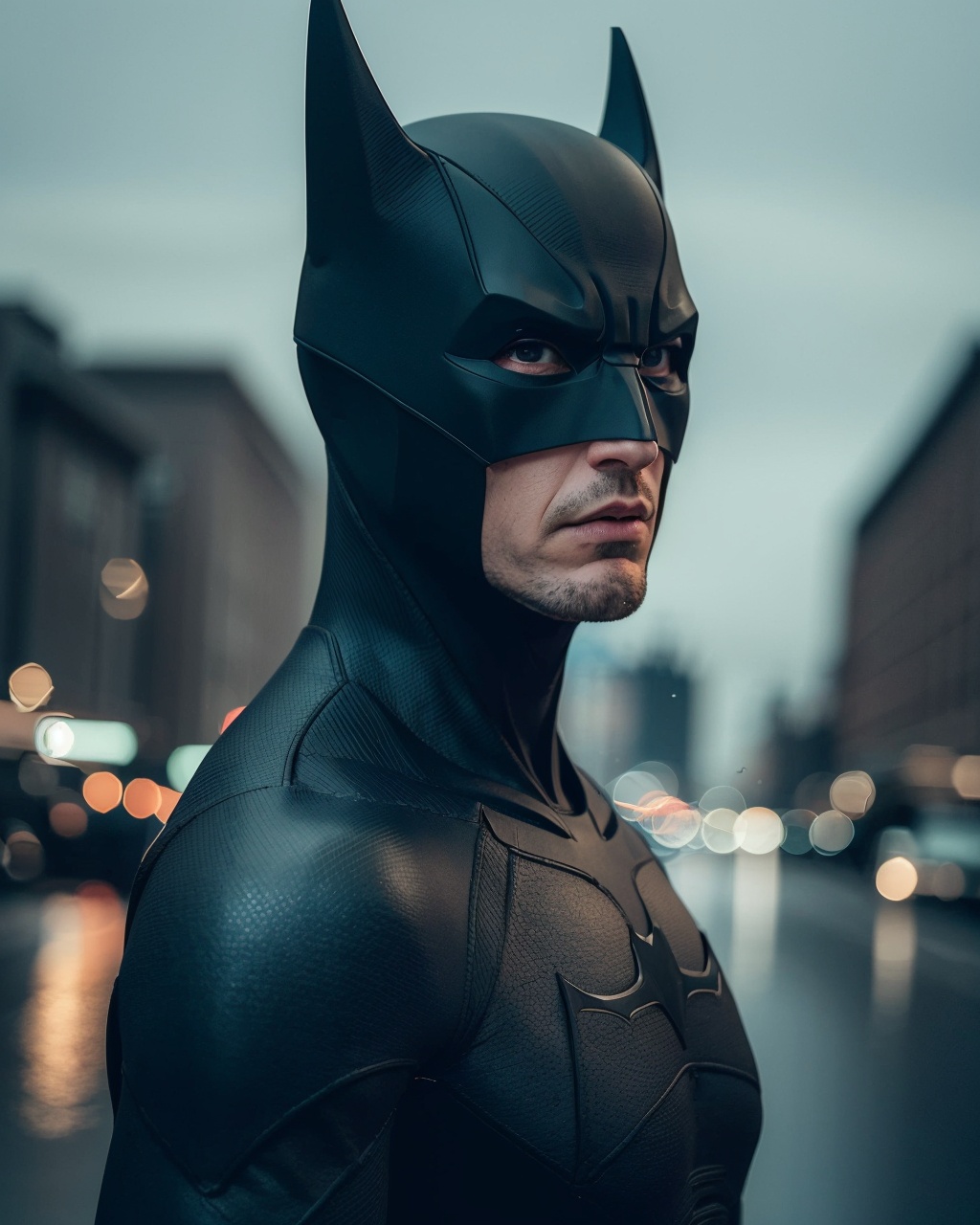 ((no humans:1.5)),batman \(series\),looking at viewer,portrait,sky,dark,rain,road,Highly detailed,(ultra-detailed),(best quality:1.5,masterpiece:1.5),<lora:qingcheng-000014:0.9>,