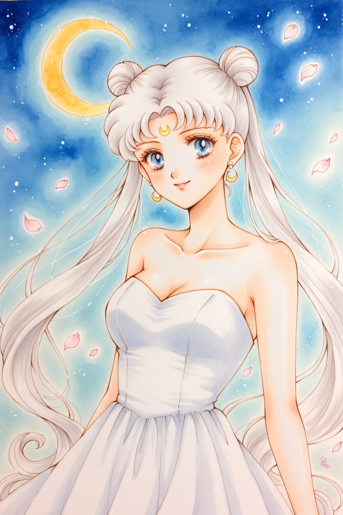 usana_moon Style,  watercolor \(medium\),  1girl on Tensor.Art