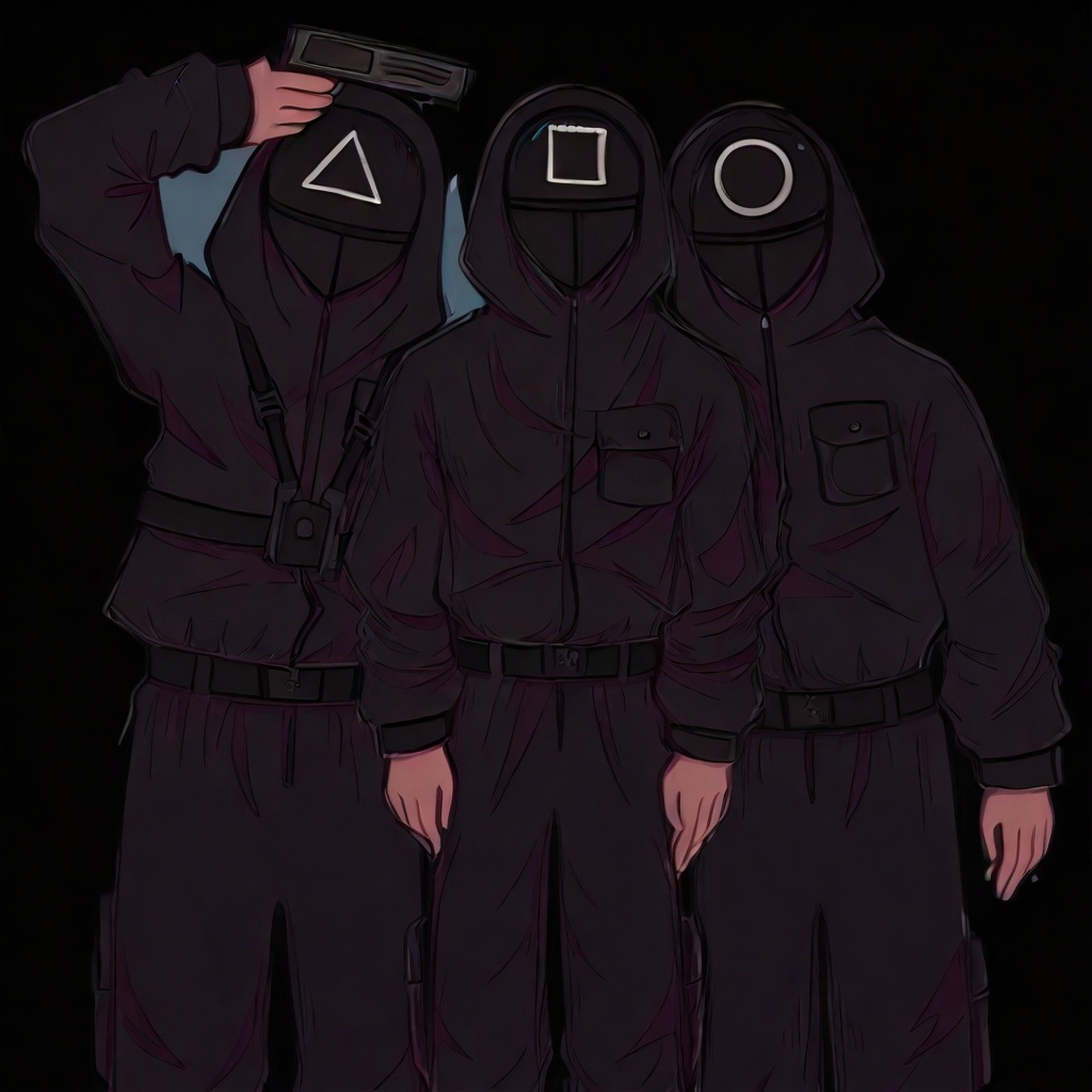 clean lines,  ◯,  Black mask with symbol on Tensor.Art
