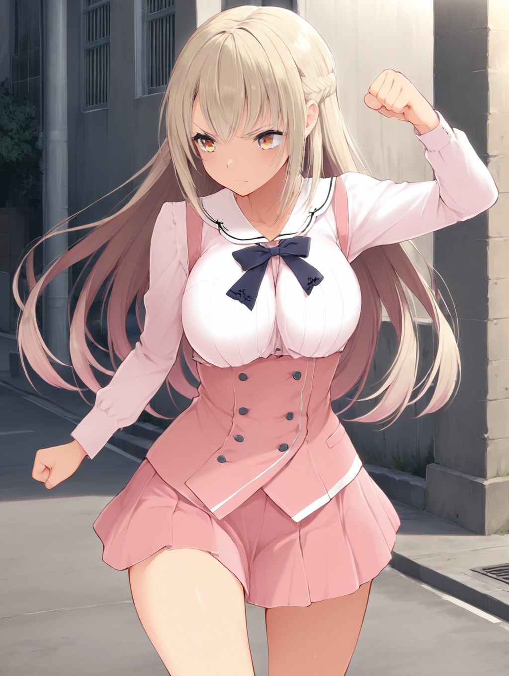 otobe shizuka,  1girl solo,  school uniform on Tensor.Art