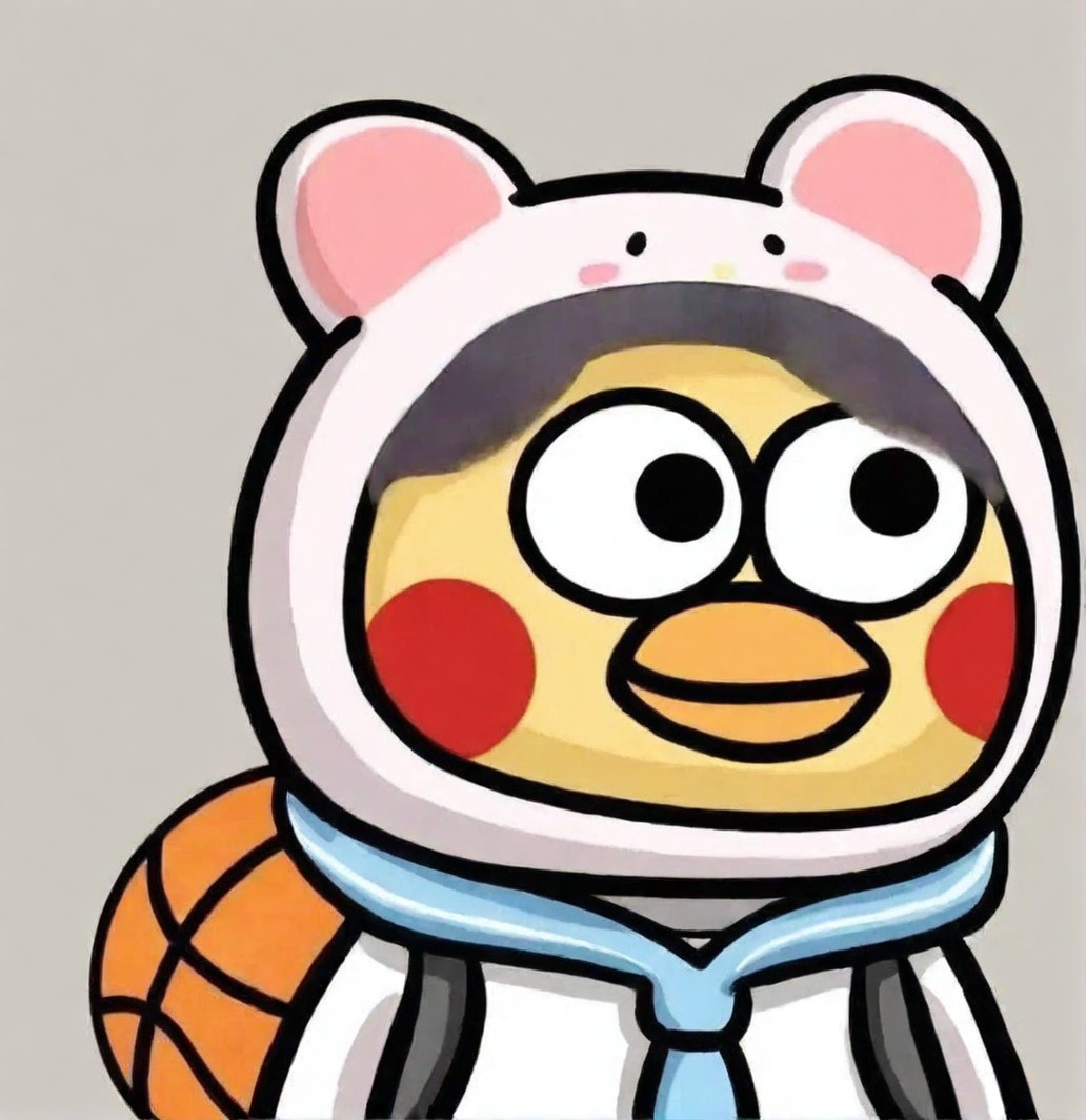 solo,highly detailed,(best quality),((masterpiece)),simple background,<lora:ikunnbXL:1>,ikun,black eyes,blush stickers,male focus,beak,