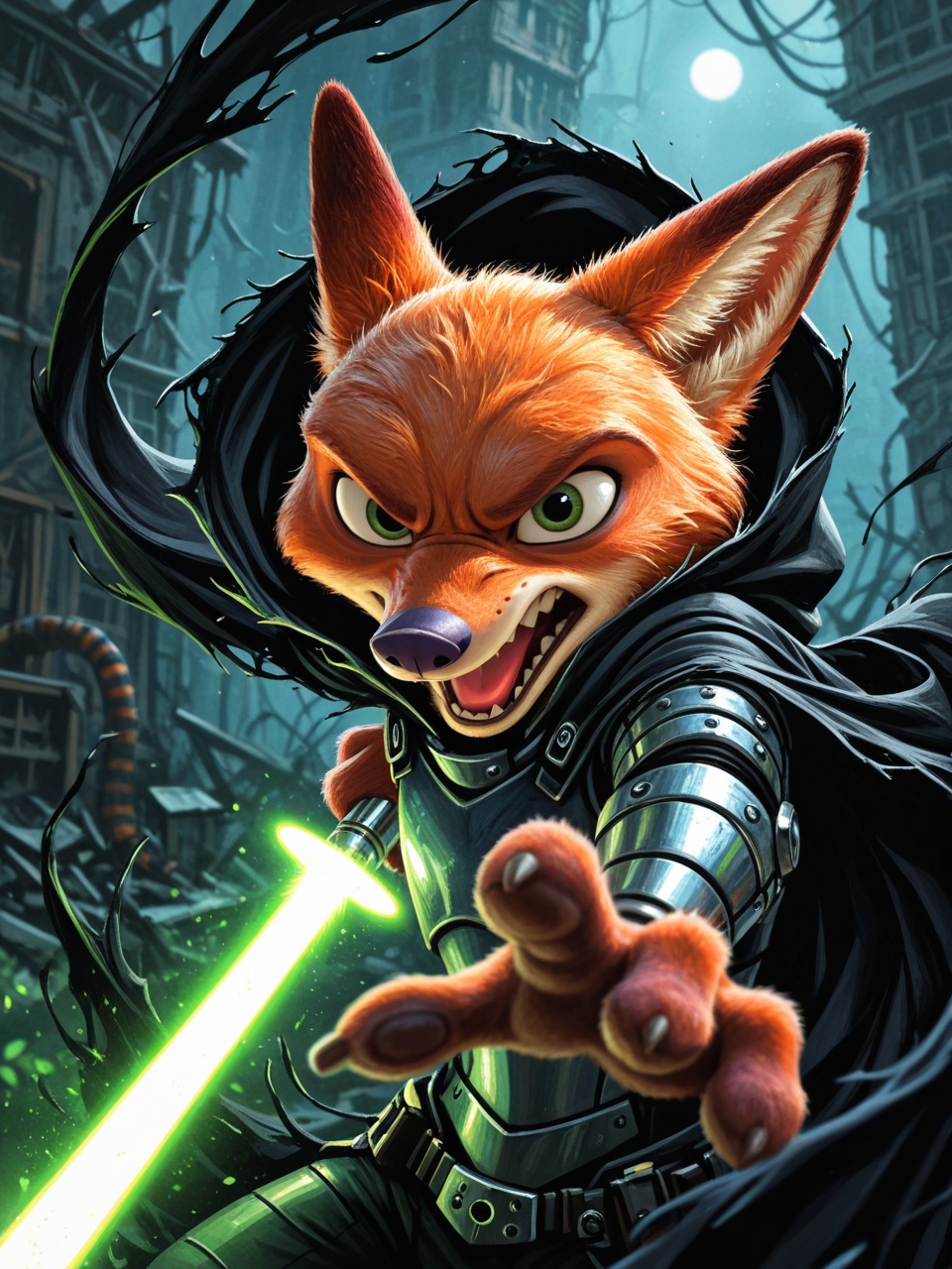 nick wilde,  black cloak,  fluffy on Tensor.Art
