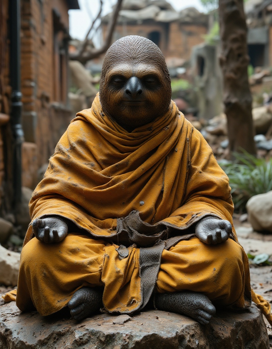 sloth meditating as a monk on Tensor.Art