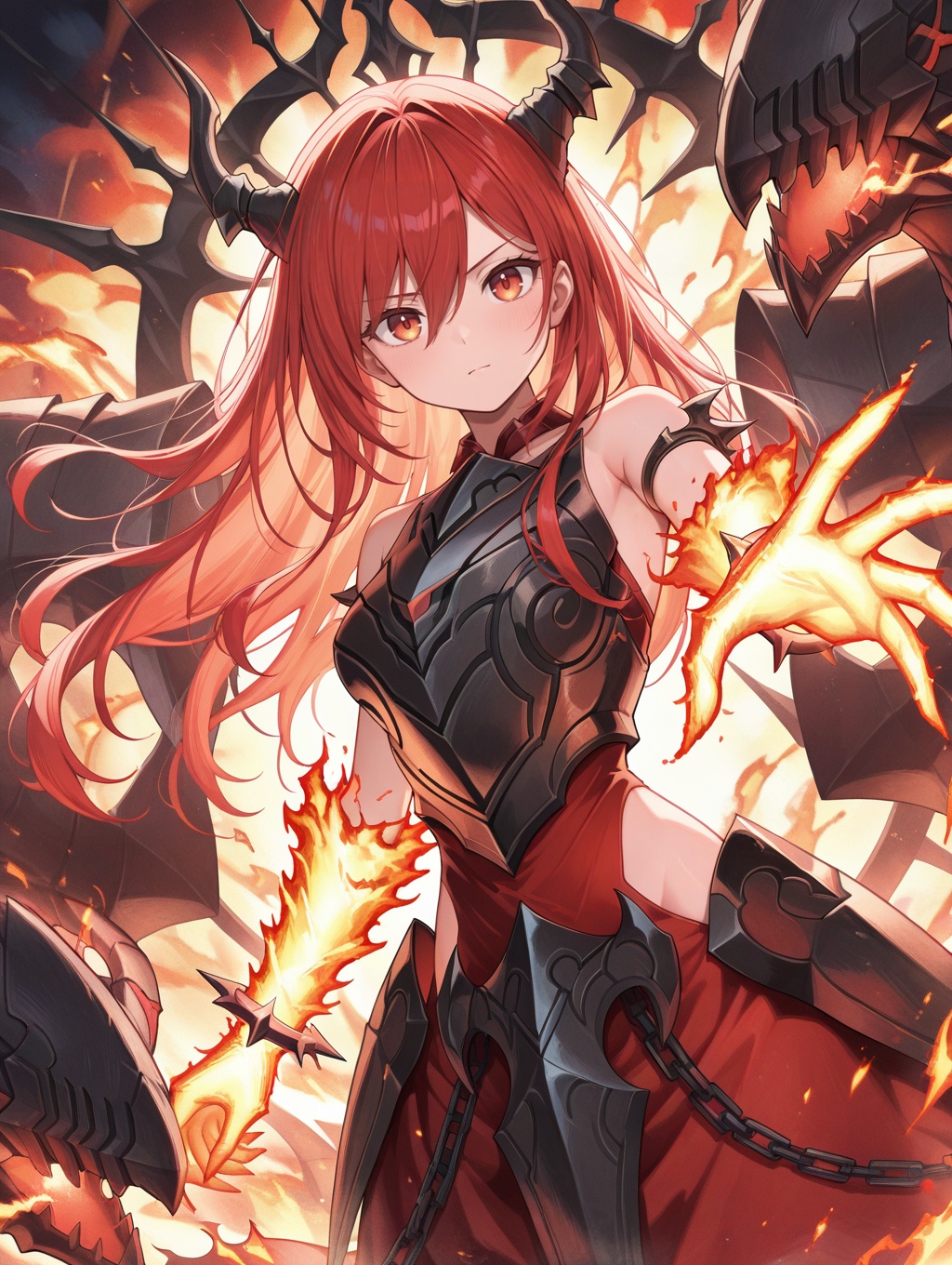 dragon girl,  promethean princess - bestower of flames,  1girl on Tensor.Art