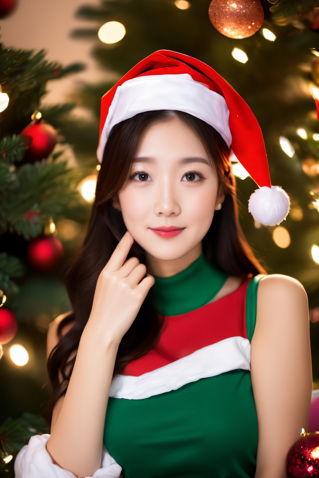 <lora:AgainChristmas_v1:0.8>, 1woman, christmas,