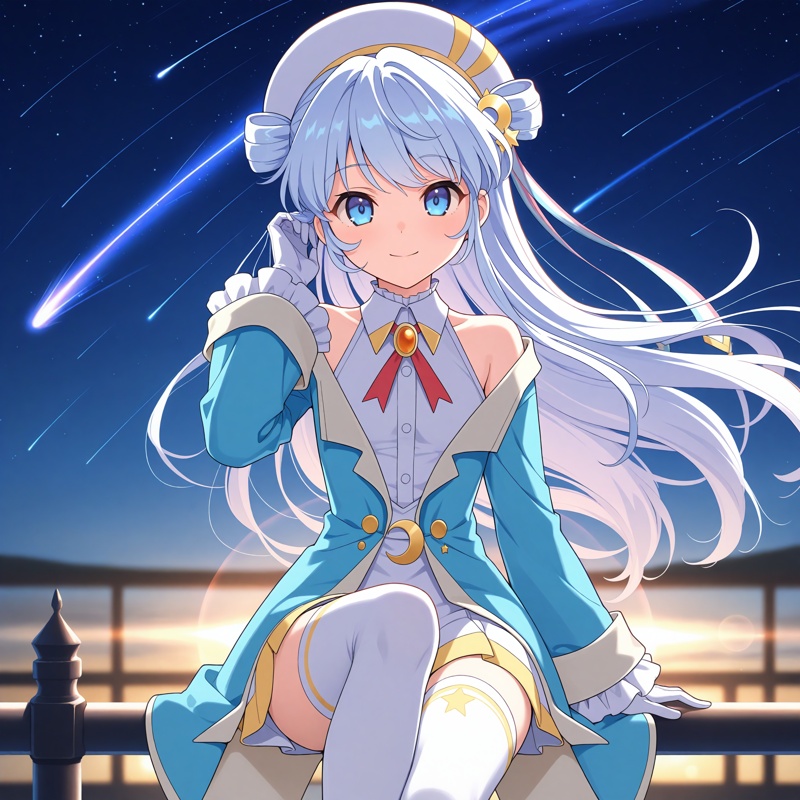 Dia Viekone,  double bun,  star hair ornament on Tensor.Art