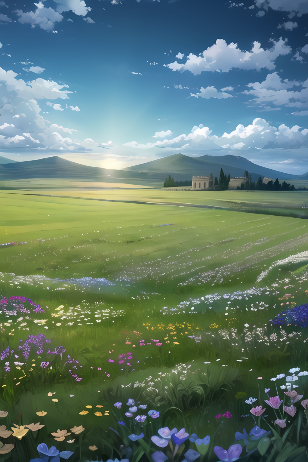 day,  grass green field,  ancient grecee on Tensor.Art