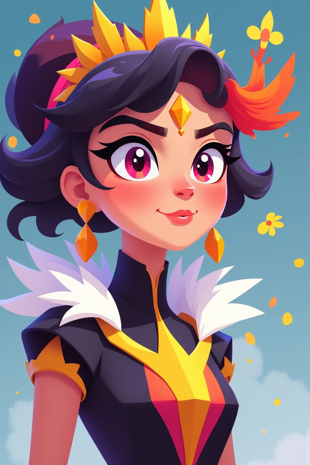 1girl,2d, princess, dragon,