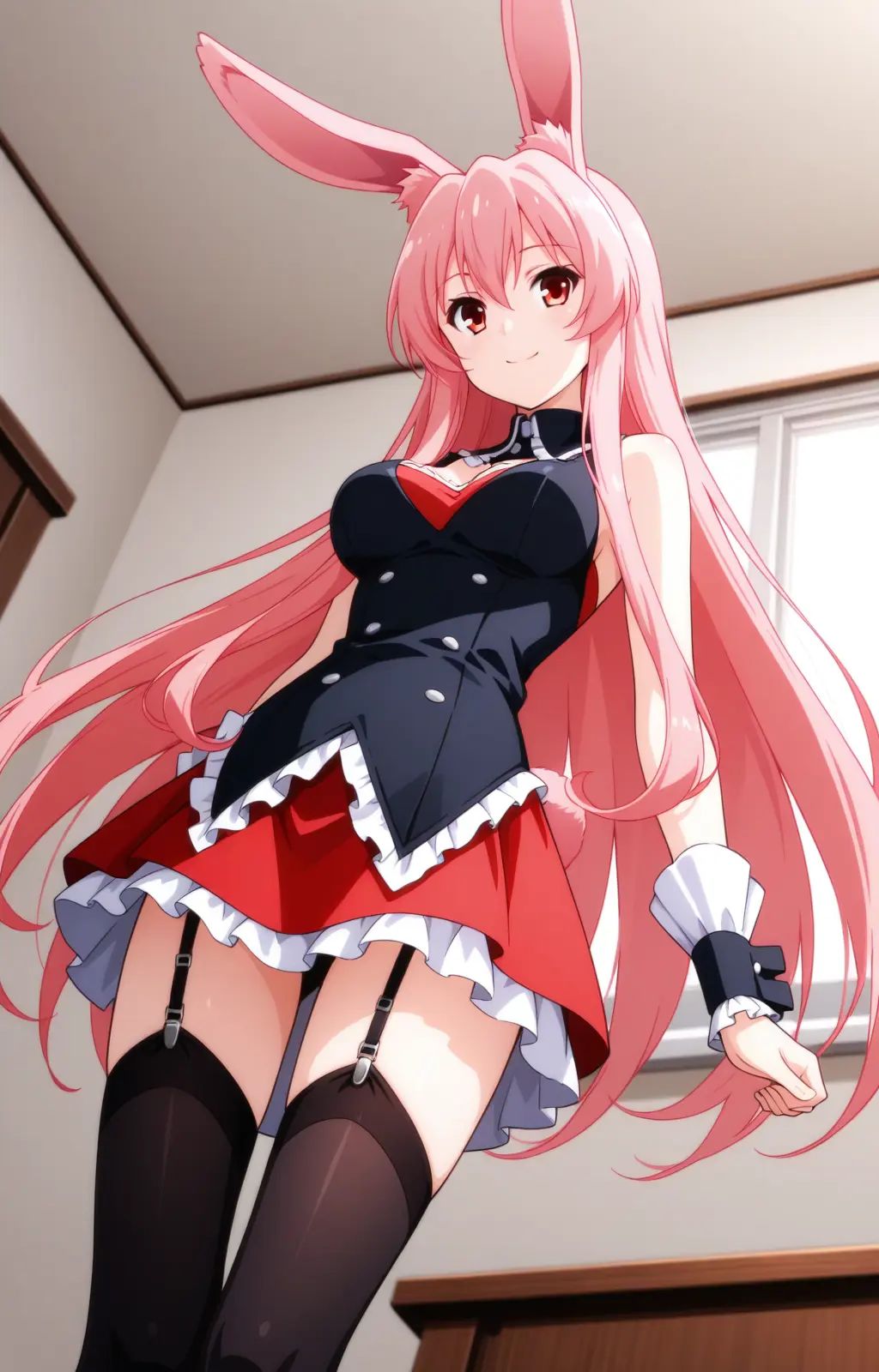 pc-kurousagi,  red eyes,  long hair on Tensor.Art