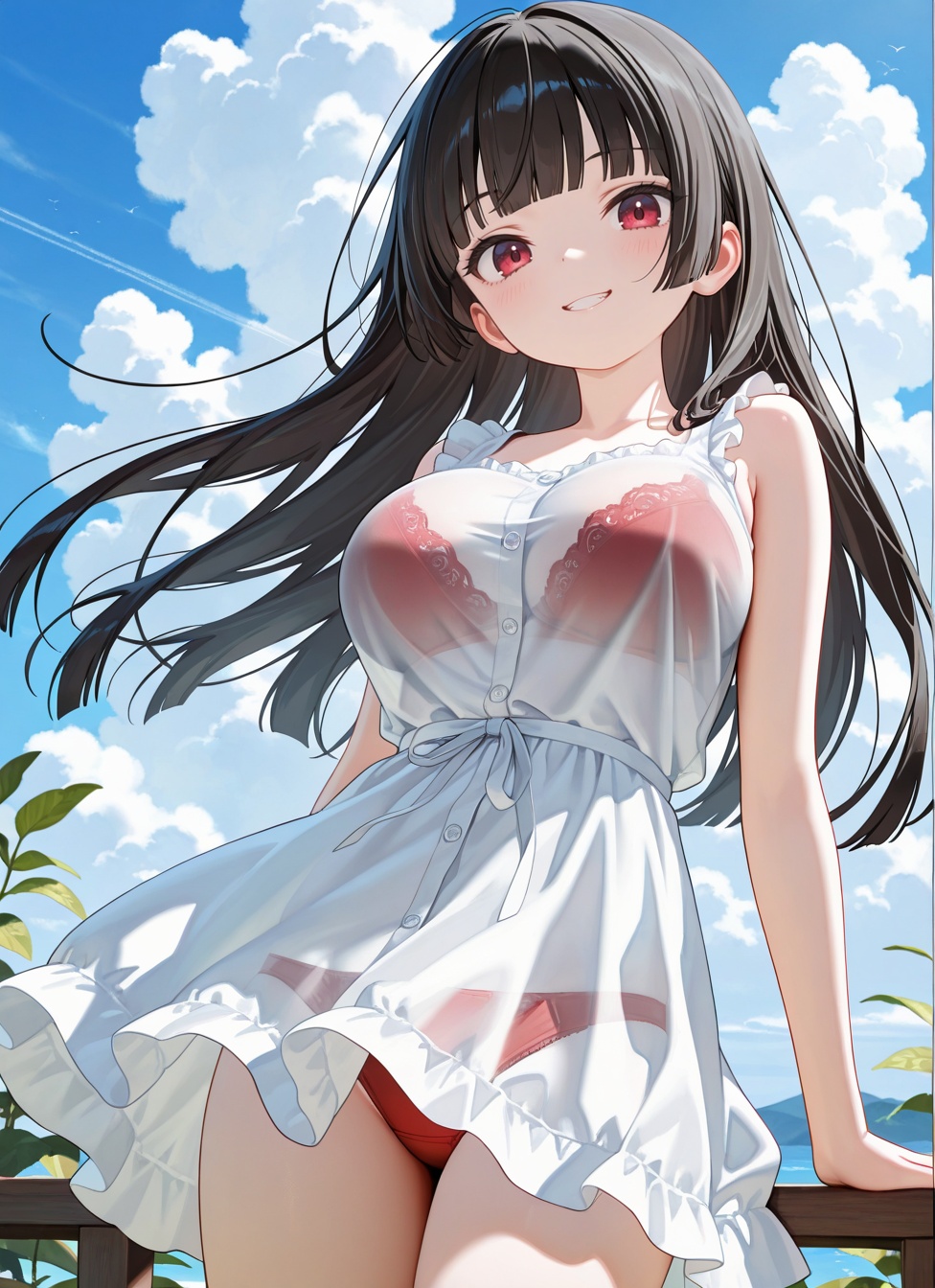 1girl,  large breasts,  long hair on Tensor.Art