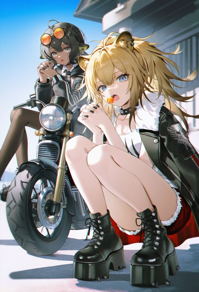 2girls,  multiple girls,  morgan \(arknights\) on Tensor.Art