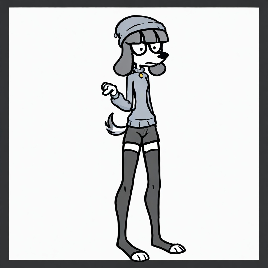 (Fifi - Somemf) (furry female,  white skin) (dog girl,  white fur on Tensor.Art
