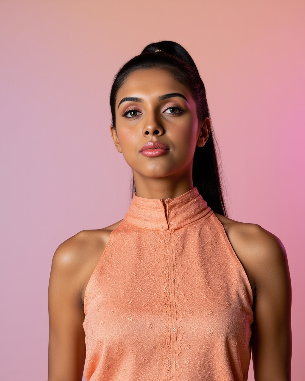 cowboy shot photo of Asin woman,  candid photo with natural colors,  pouting expression on face on Tensor.Art