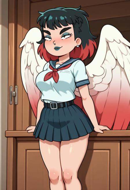 BirdDaught3r,  Black hair,  Red Hair on Tensor.Art