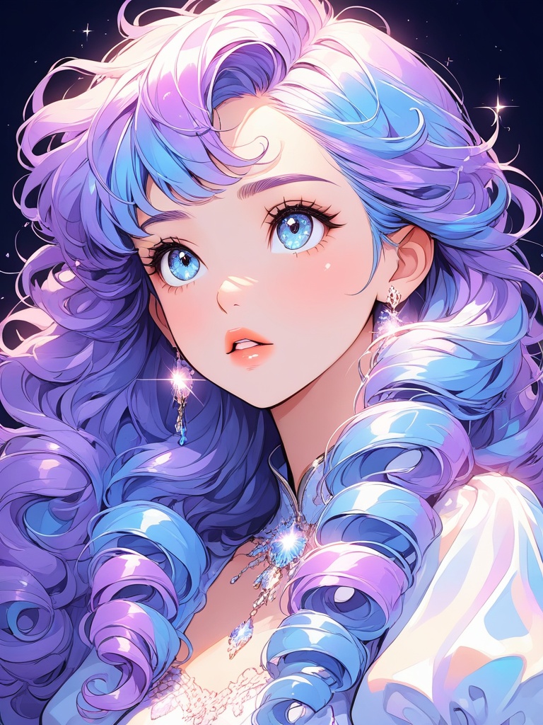 Curly Hair,  1girl,  solo on Tensor.Art
