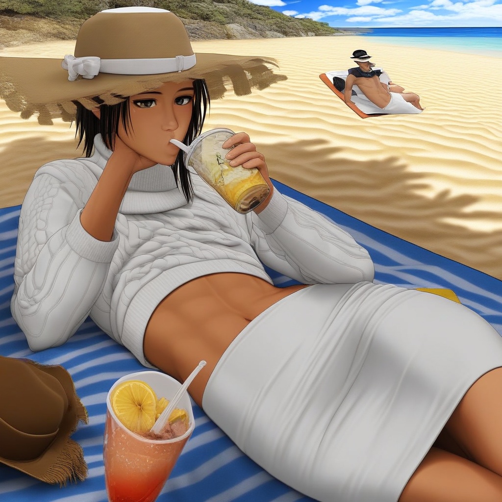 indoors,  white dress,  beach on Tensor.Art