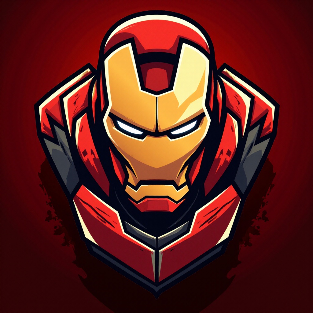 esports,  logo of Iron Man,  Red and Chrome Gold colors on Tensor.Art