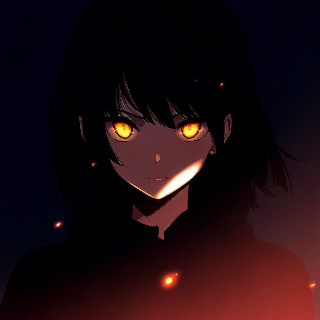 1girl,  extremely dark,  black theme on Tensor.Art