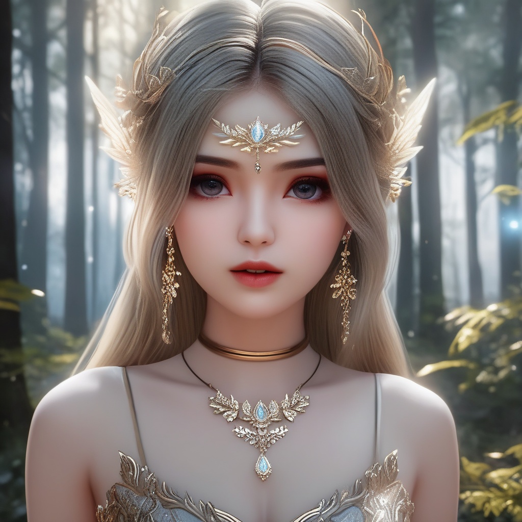 <lora:837-DA-XL-斗罗大陆-千仞雪-幼年:0.8>, (,1girl, ,best quality, ),,  ,ultra realistic 8k cg,(masterpiece:1.2),(best quality:1.2),(ultra detailed:1.2),(official art:1.3),(beauty and aesthetics:0.8),detailed,(intricate:0.8),(highly detailed),(solo),delicate countenance,1girl,fancy,(glassy texture:1.2),(crush:1.2),8k,accessory,tattoo,(transparent:1.1),gown,energy encirclement,instant,in the twinkling of an eye,upper body,woman in a mythical forest, masterpiece, perfect face, intricate details, horror theme, raw photo, photo unp(cleavage),, ,