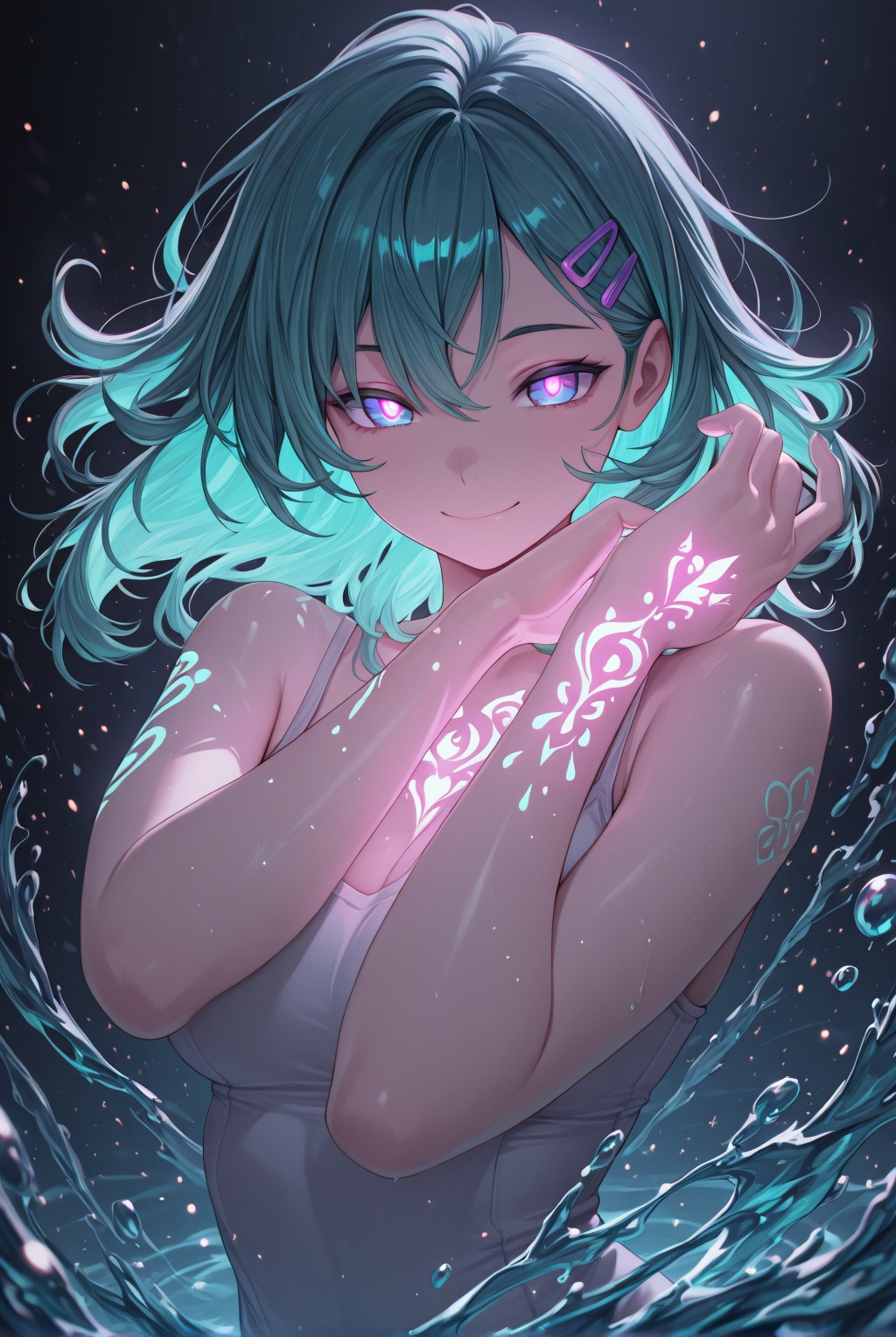 1girl,  long hair,  medium hair on Tensor.Art