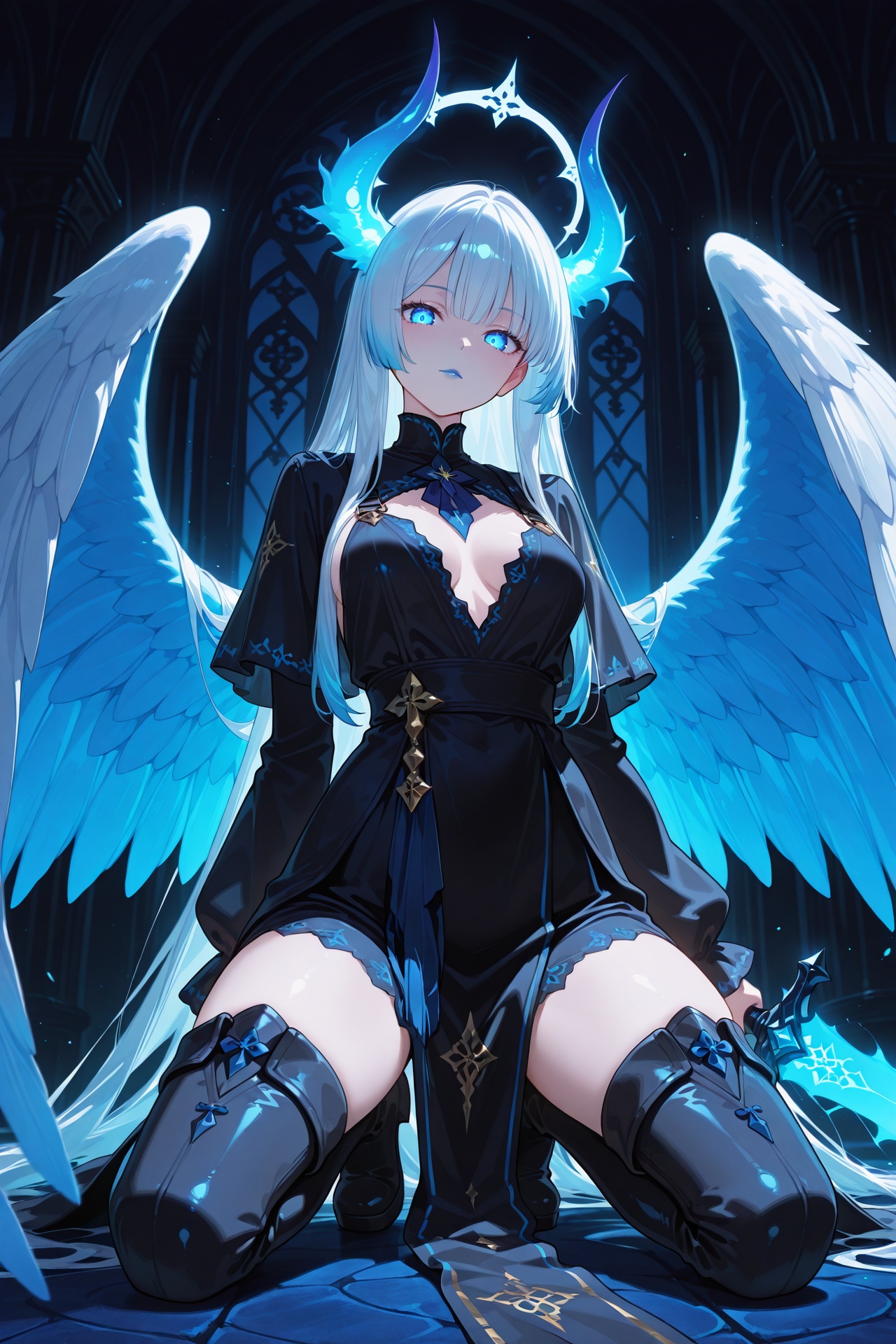 1girl,  blue hair,  long hair on Tensor.Art